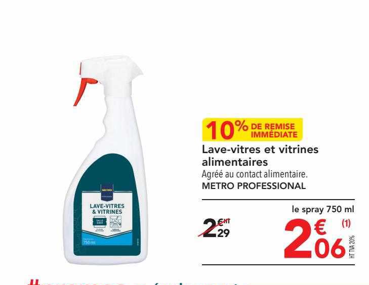 lave-vitres et vitrines alimentaires metro professional