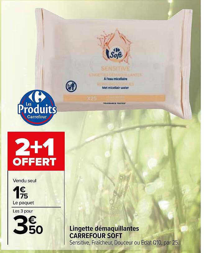 lingette démaquillantes carrefour soft