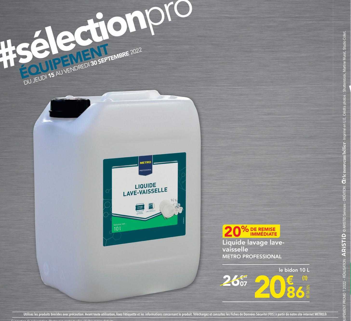 liquide lavage lave-vaisselle metro professional