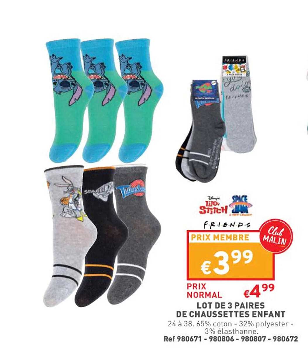 Lot De 3 Paires De Chaussettes Enfant