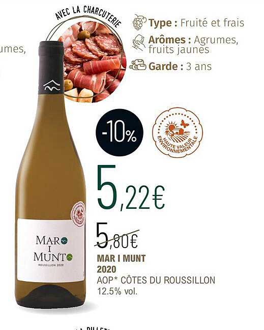 mar i munt 2020 aop côtes du roussillon 12.5% vol.