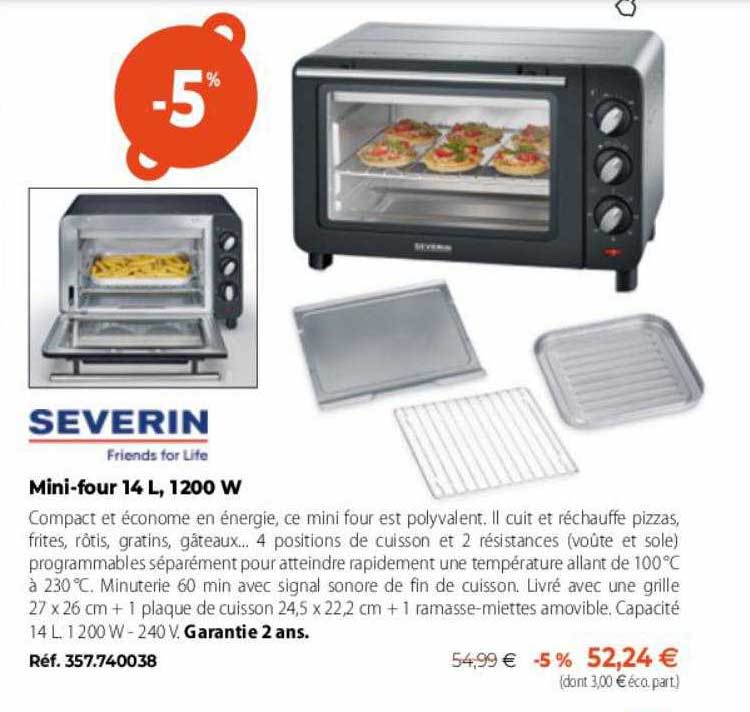 mini-four 14l, 1200w severin