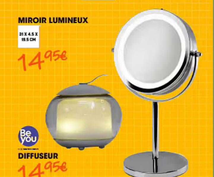 miroir lumineux, diffuseur be you