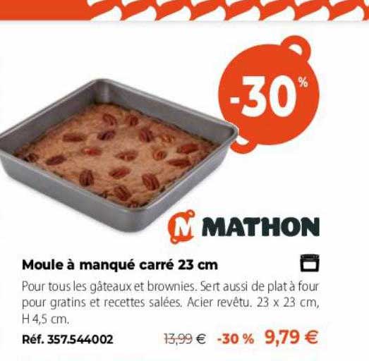 moule à manqué carré 23 cm mathon