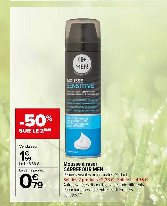 mousse à raser carrefour men
