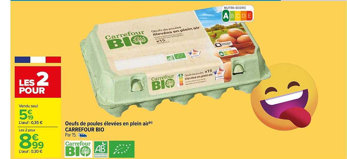 Oeufs De Poules élevées En Plein Air Carrefour Bio
