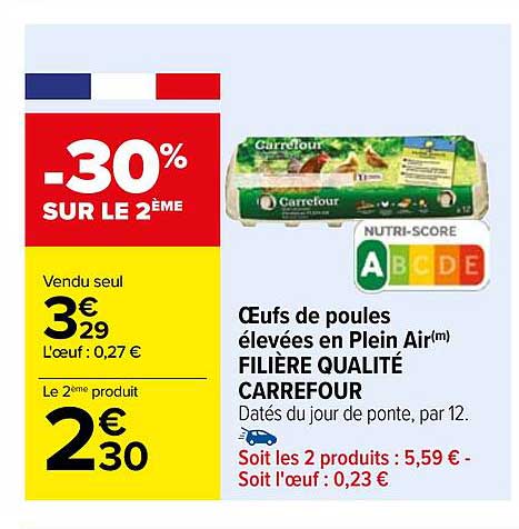 oeufs de poules élevées en plein air filière qualité carrefour