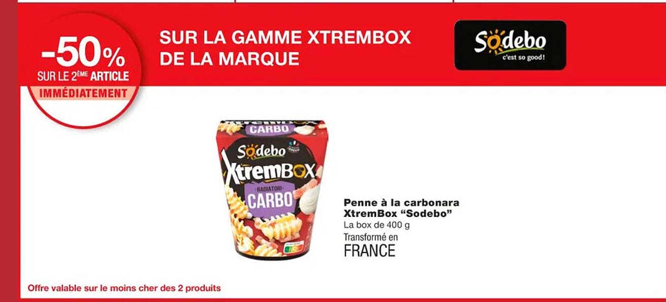 penne à la carbonara xtremBox "sodebo"