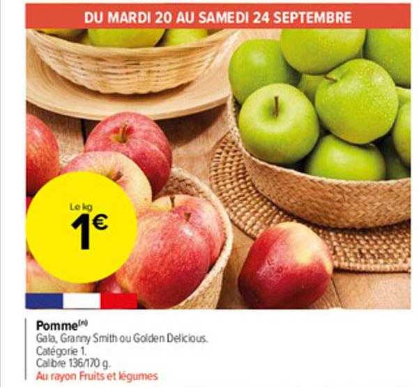 pomme gala, granny smith ou golden delicious