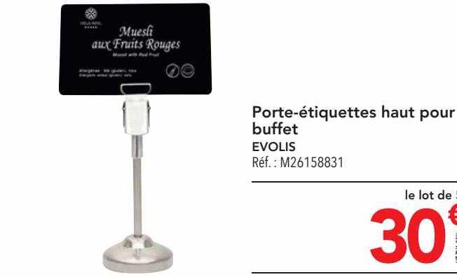 Porte-étiquettes Haut Pour Buffet Evolis