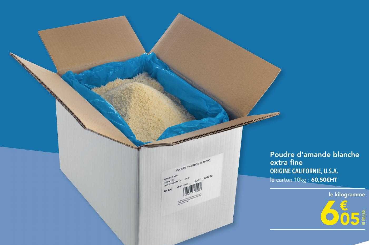 poudre d'amande blanche extra fine