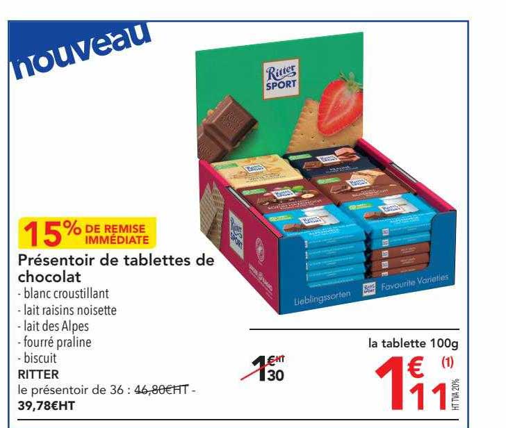présentoir de tablettes de chocolat ritter
