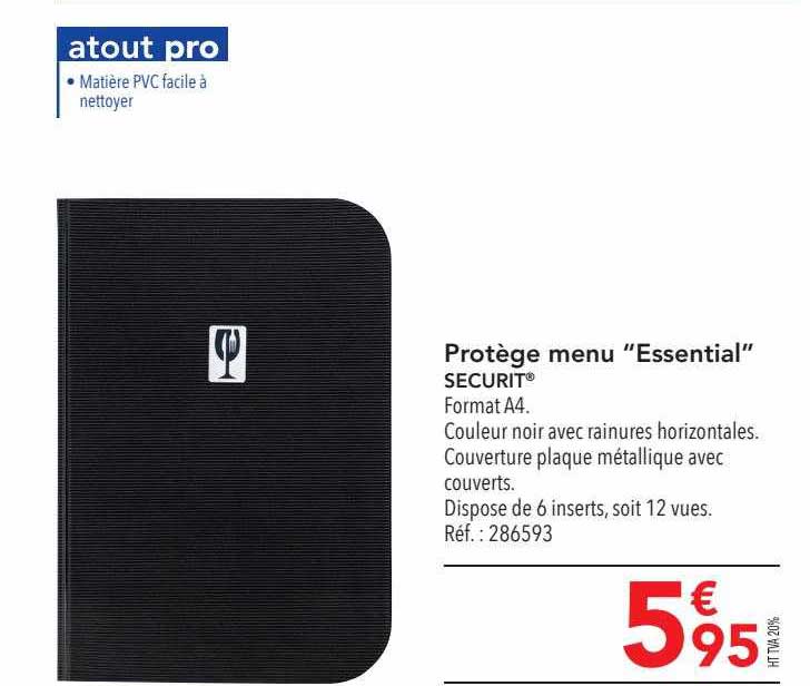 Protège Menu "essential" Securit