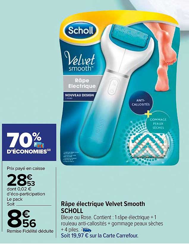 râpe électrique velvet smooth scholl