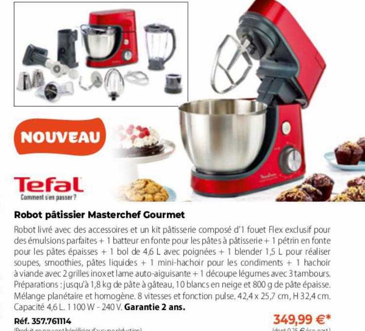 robot pâtissier masterchef gourmet tefal