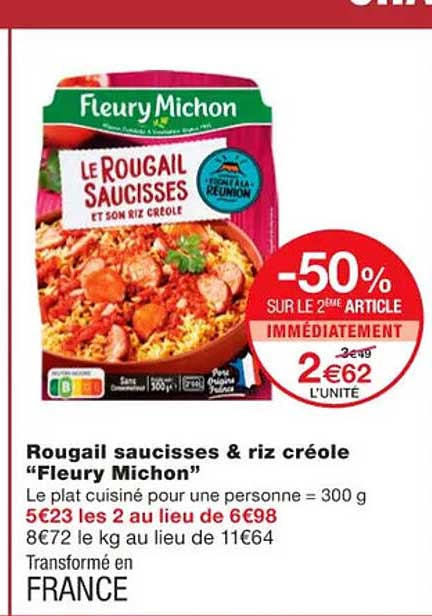 Rougail Saucisses & Riz Créole "fleury Michon"