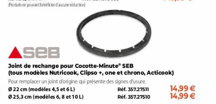 seb joint de rechange pour cocotte-minute