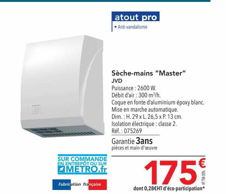 Sèche-mains "master" Jvd