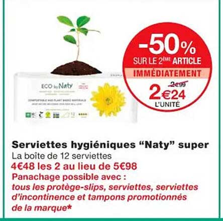 serviettes hygiéniques "naty" super