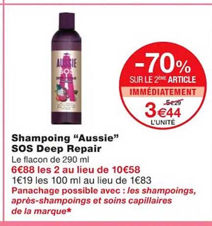 shampoing "aussie" sos deep repair
