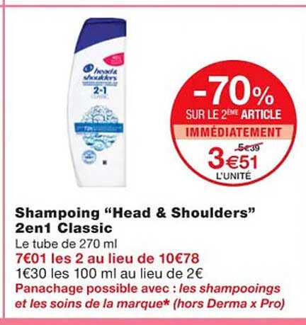 Shampoing "head & Shoulders" 2 En 1 Classic