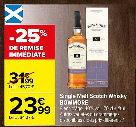 Single Malt Scotch Whisky Bowmore