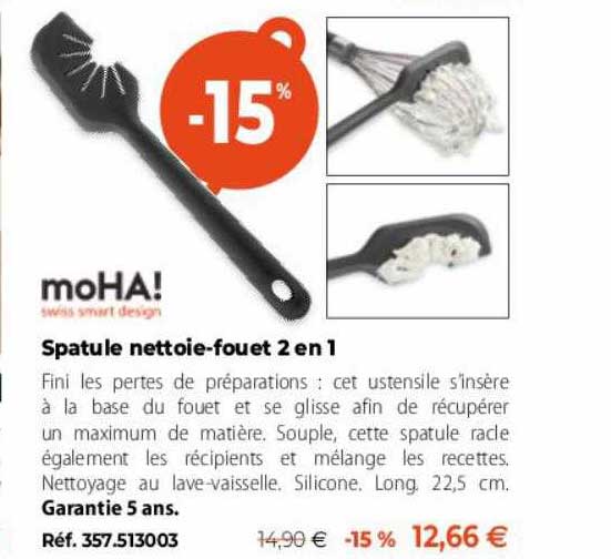 Spatule Nettoie-fouet 2 En 1 Moha!