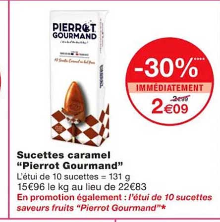 sucettes caramel "pierrot gourmand"