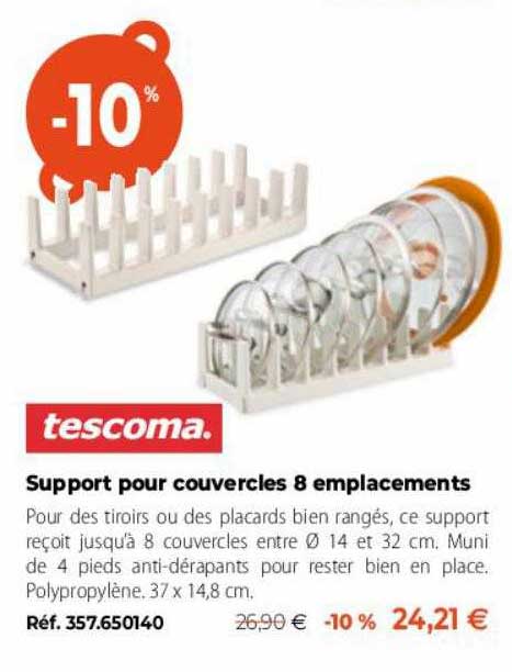 support pour couvercles 8 emplacements tescoma