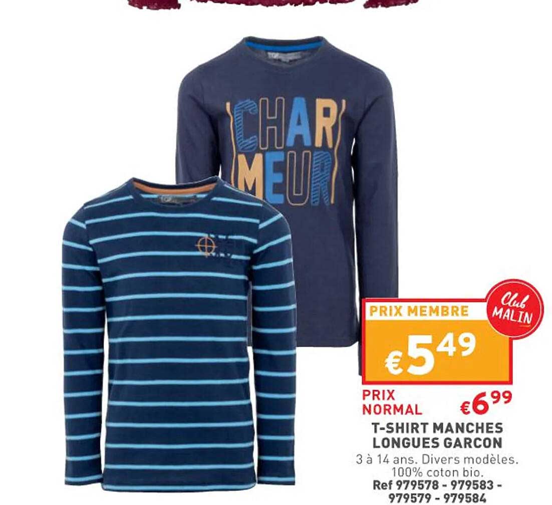 t-shirt manches longues garçon