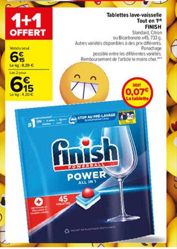 tablettes lave-vaisselle tout en 1 finish