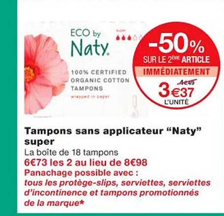Tampons Sans Applicateur "naty" Super