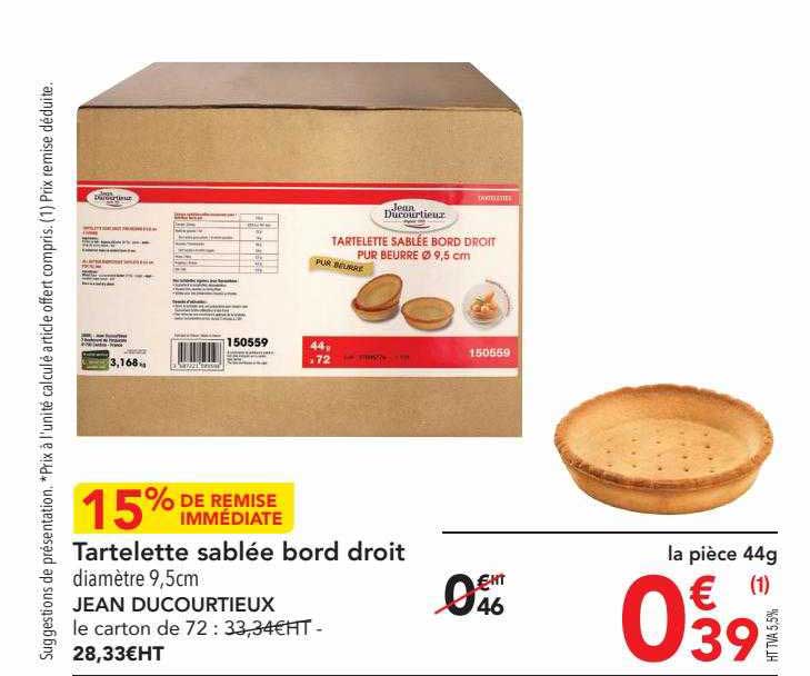 Tartelette Sablée Bord Droit Jean Ducourtieux