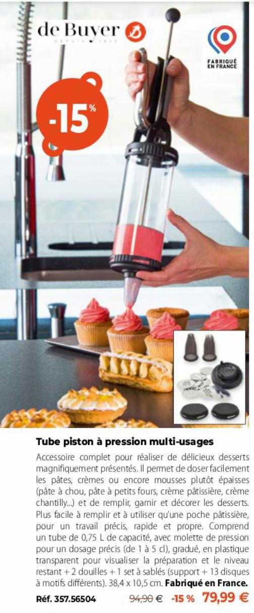 tube piston à pression multi-usages de buyer