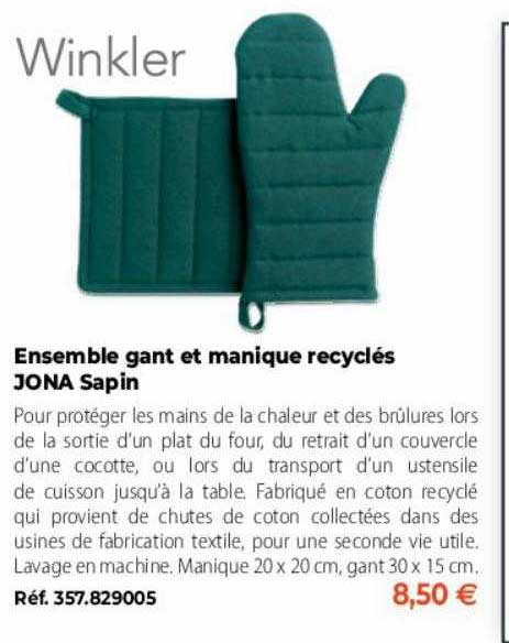 winkler ensemble gant et manique recyclés jona sapin