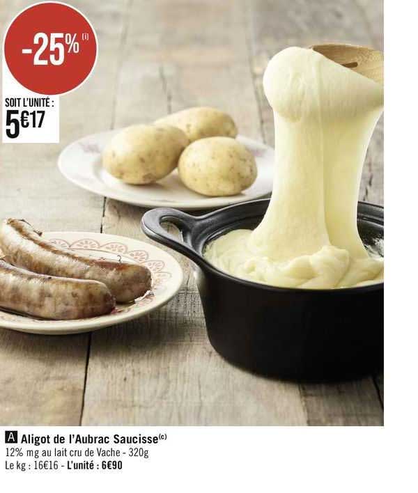 aligot de l'aubrac saucisse