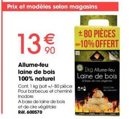 allume-feu laine de bois 100% naturel
