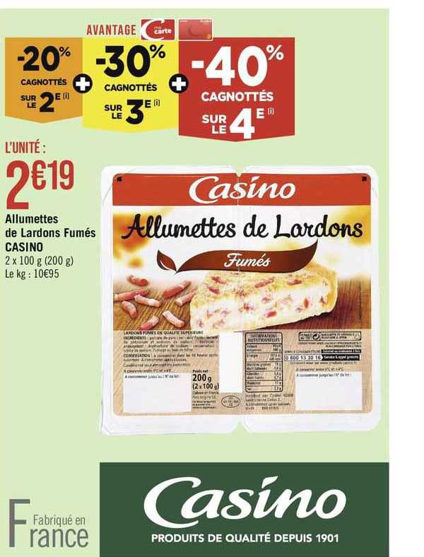 Allumettes De Lardons Fumés Casino