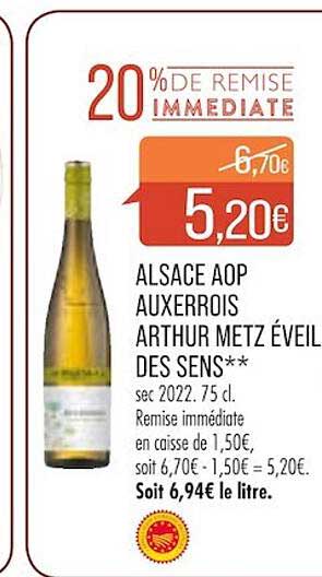 alsace aop auxerrois arthur metz éveil des sens