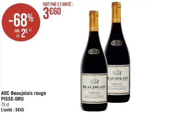 Aoc Beaujolais Rouge Pisse-dru