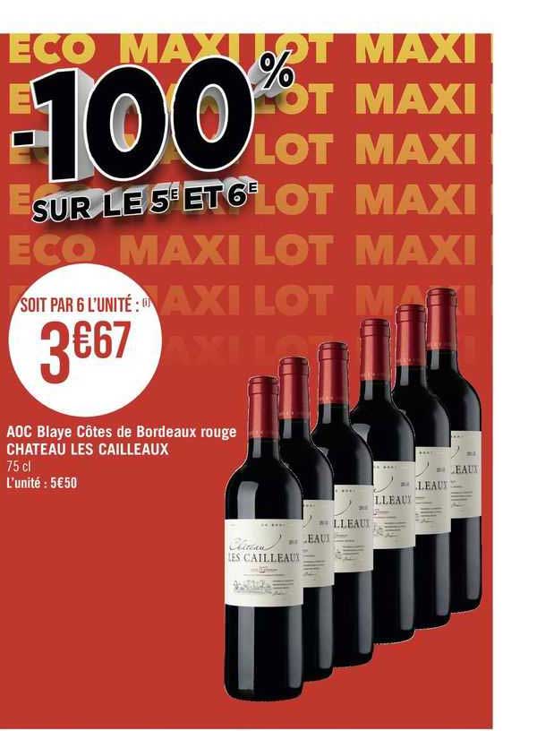 aoc blaye côtes de bordeaux rouge château les cailleaux