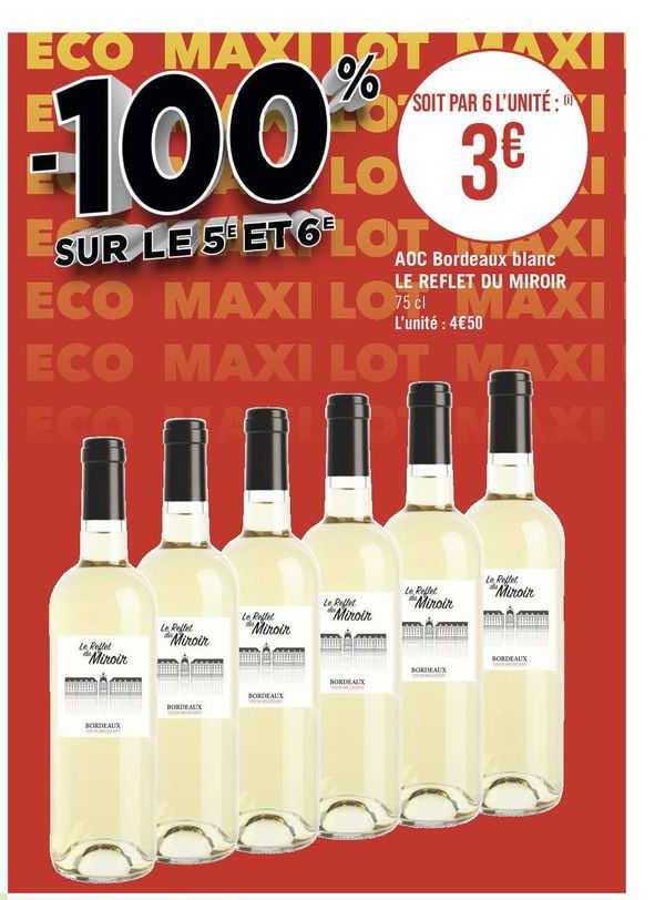 aoc bordeaux blanc le reflet du miroir