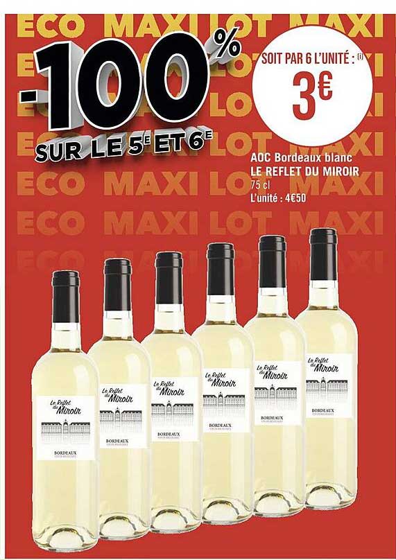 aoc bordeaux blanc le reflet du miroir