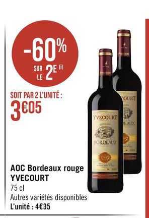 Aoc Bordeaux Rouge Yvecourt