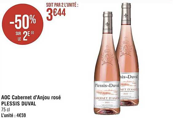 aoc cabernet d'anjou rosé plessis duval