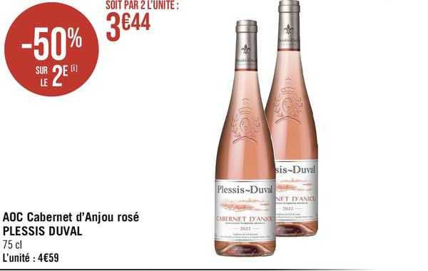 aoc cabernet d'anjou rosé plessis duval