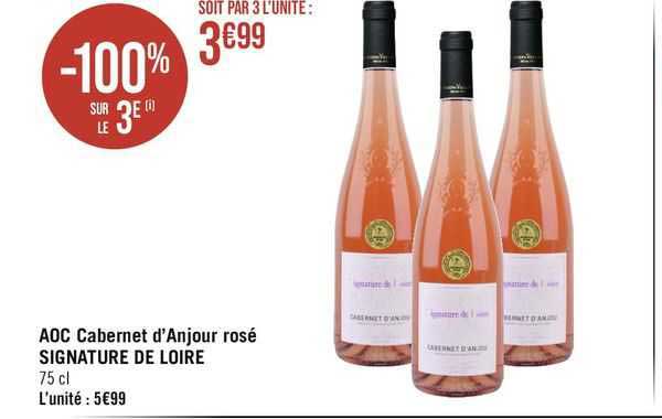 aoc cabernet d'anjour rosé signature de loire
