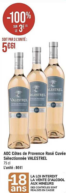 aoc côtes de provence rosé cuvée sélectionnée valestrel