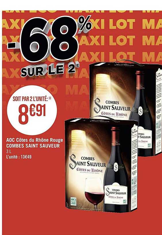 aoc côtes du rhône rouge combes saint sauveur