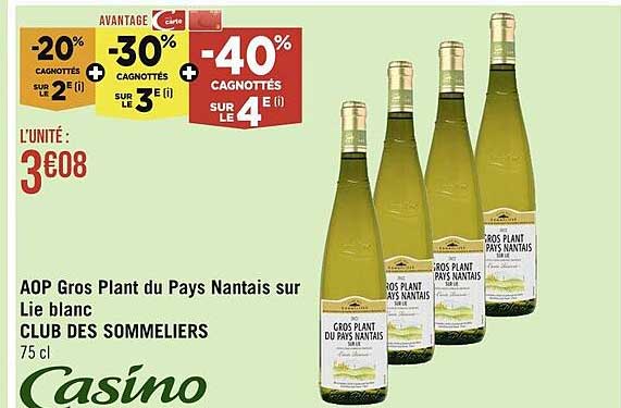 Aop Gros Plant Du Pays Nantais Sur Lit Blanc Club Des Sommeliers